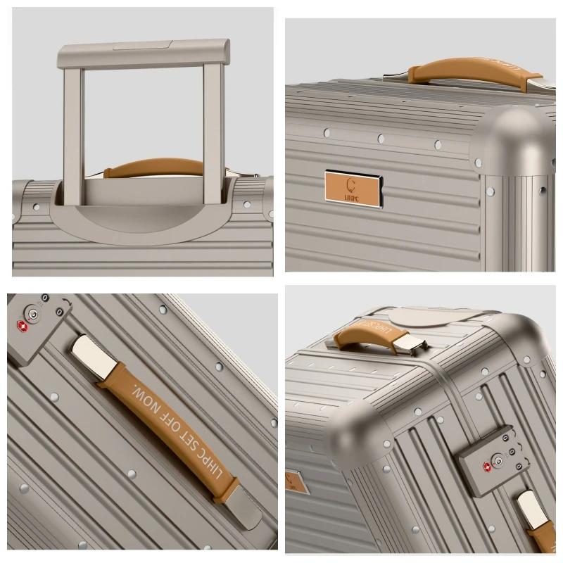 Nouvelle Valise 2026 en Alliage Aluminium-Magnésium de Haute Qualité, Bagage à Roulettes 20/24 Pouce
