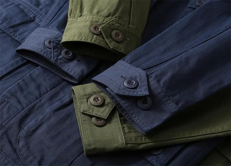 Veste Cargo Militaire Multi-Poches pour Homme, Manteau Délavé, 1603 Coton, Jungle Tropicale Américai