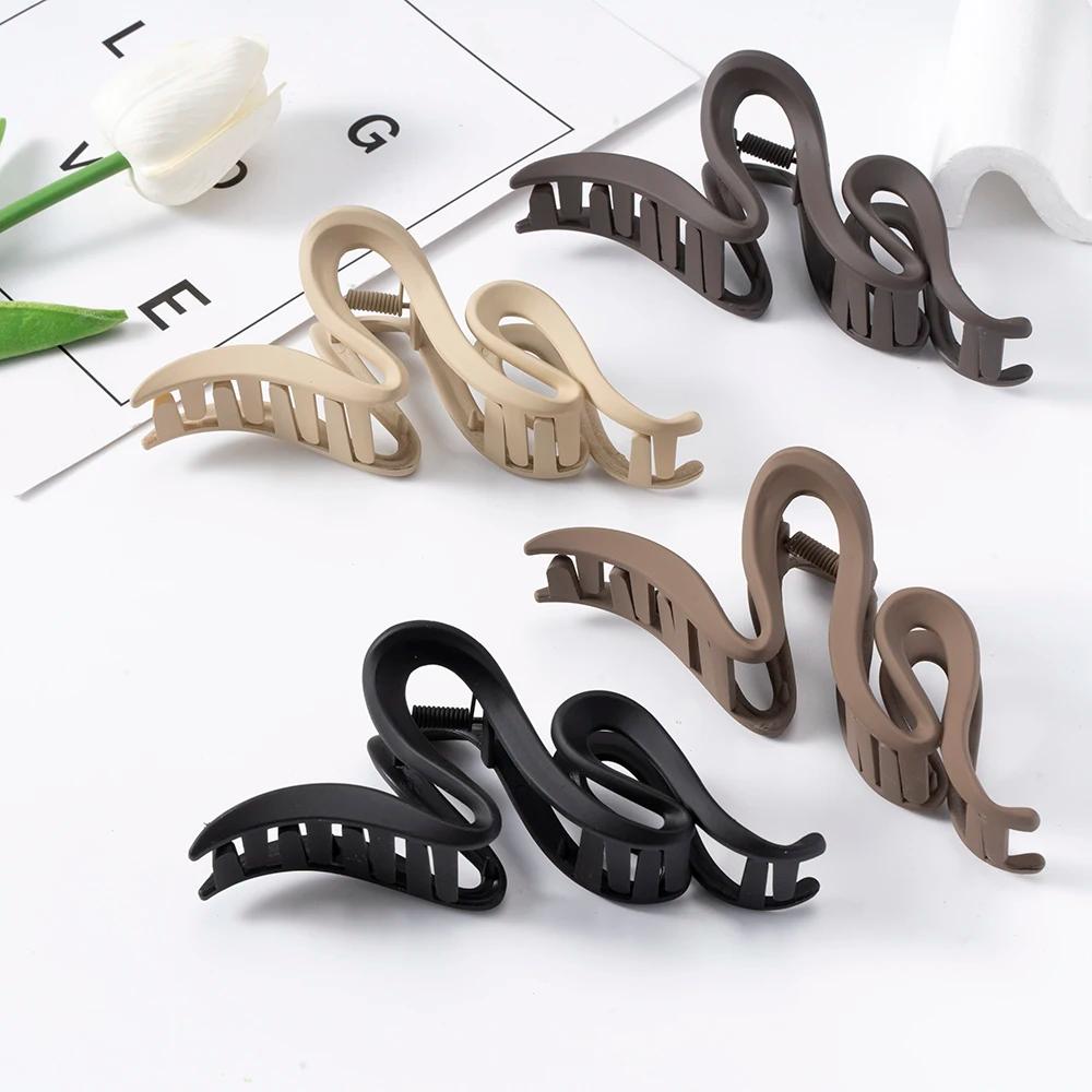 Pinces à cheveux en acrylique pour femmes, 13cm, épingle à cheveux ondulée mate, queue de cheval, ac