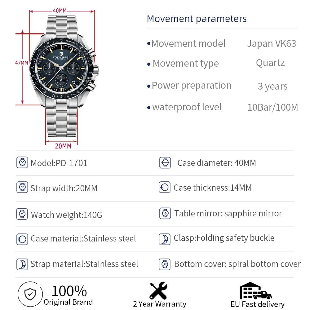 Nouvelle montre PAGANI DESIGN 2026, hommage à CK2998, montre lunaire, montres à quartz rétro de luxe