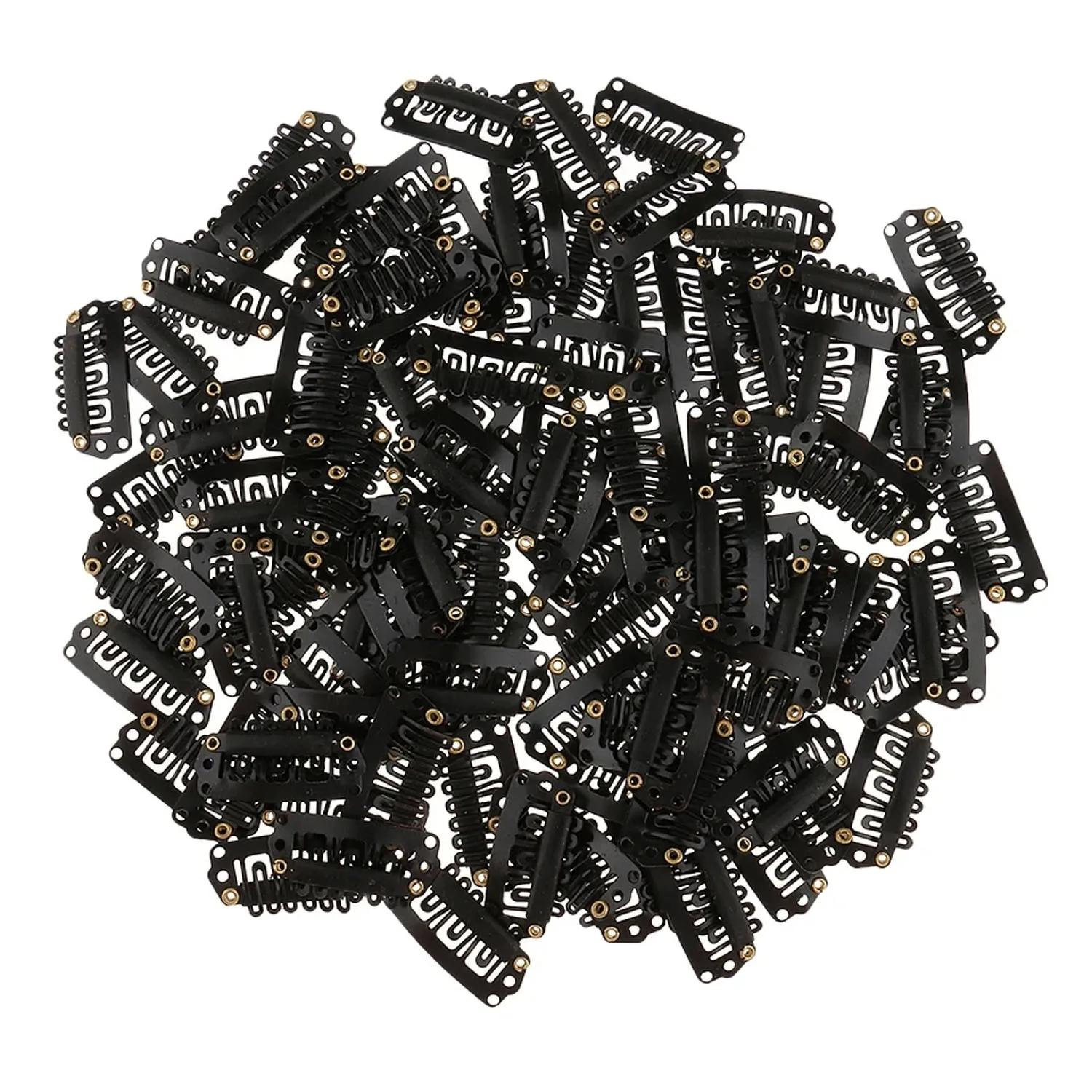 50 pinces à cheveux noires et marron de 2,3 cm à 3,2 cm pour extensions de cheveux, trames de perruq