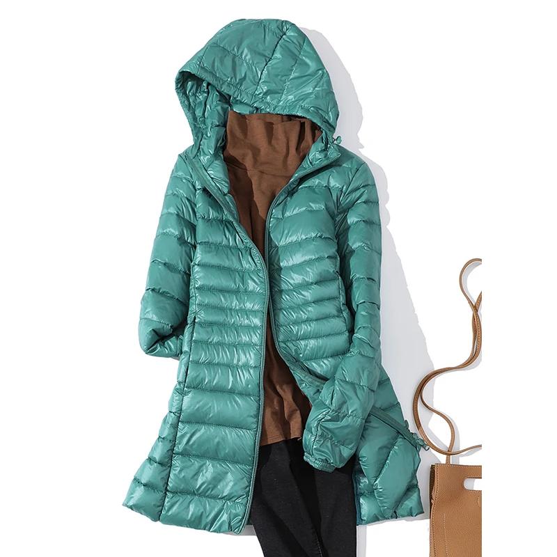 Femmes vestes bouffantes ultralégère canard doudoune nouveau automne hiver chaud Portable à capuche 