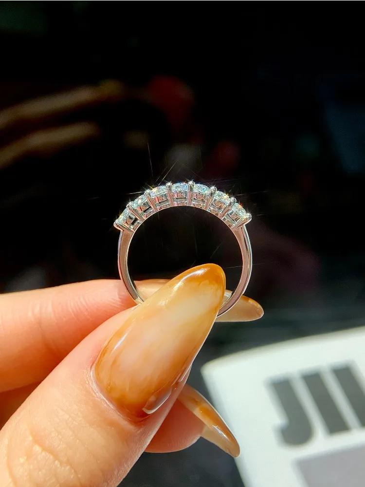 Bague en moissanite véritable Novary, argent sterling 925, alliance éternité en diamant, bagues de f