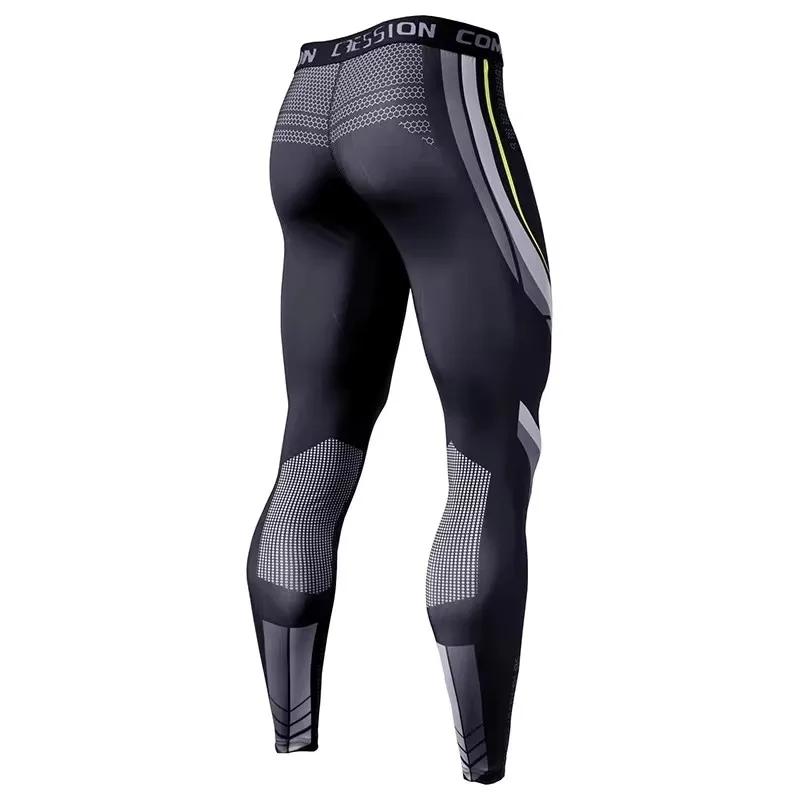 Pantalons de Compression hommes décontracté maigre Joggers pantalons de survêtement entraînement gym