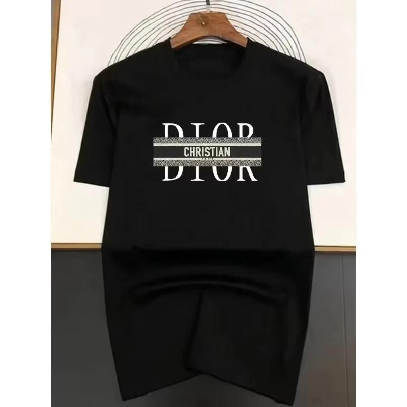 Nouveau T-shirt d'été pour homme, style minimaliste basique à manches courtes, motif imprimé, en pur