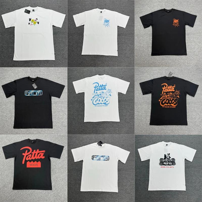 T-shirt PATTA de haute qualité, mode américaine, photo réelle, pour hommes, femmes, couple, haut à m