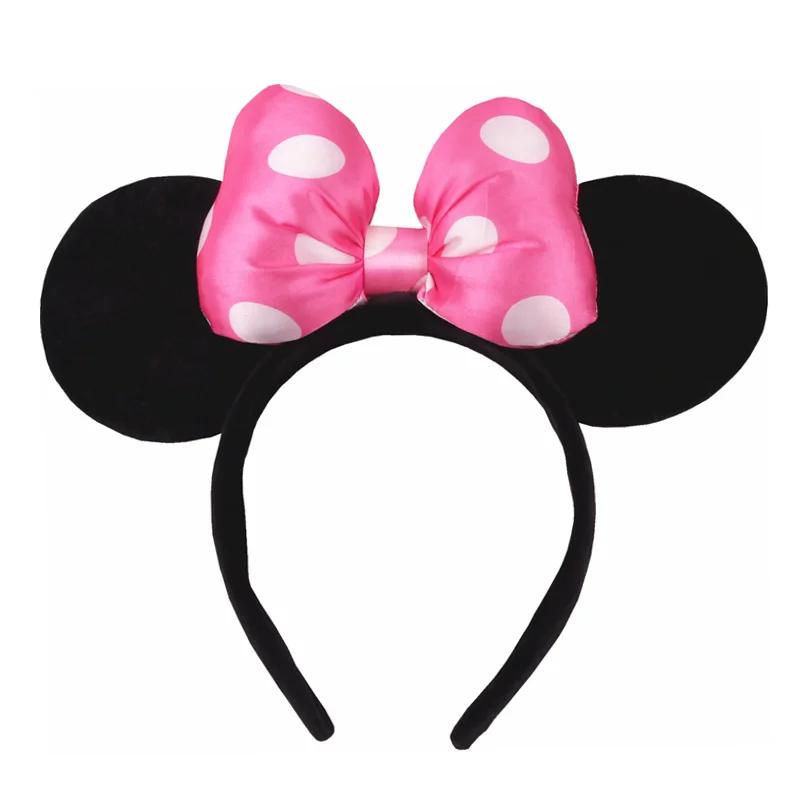 Serre-tête Grande Taille Classique à Nœud à Pois Oreilles de Souris pour Femme, Accessoire Cheveux p