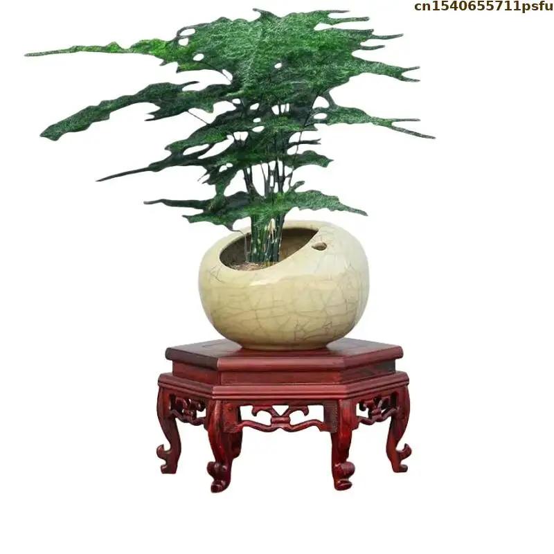 Ensemble de base de fleur debout en bois, vase sur piédestal, pot de fleur, table de tri, support d'
