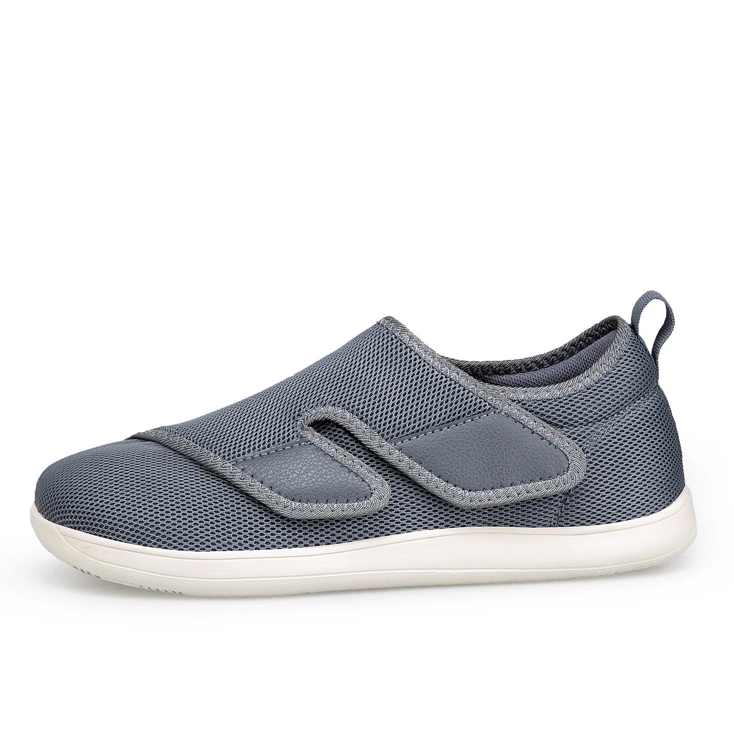 Chaussures Diabétiques Homme EasyTop pour Personnes Âgées, Orthopédiques, Pieds Gonflés, Réglables, 