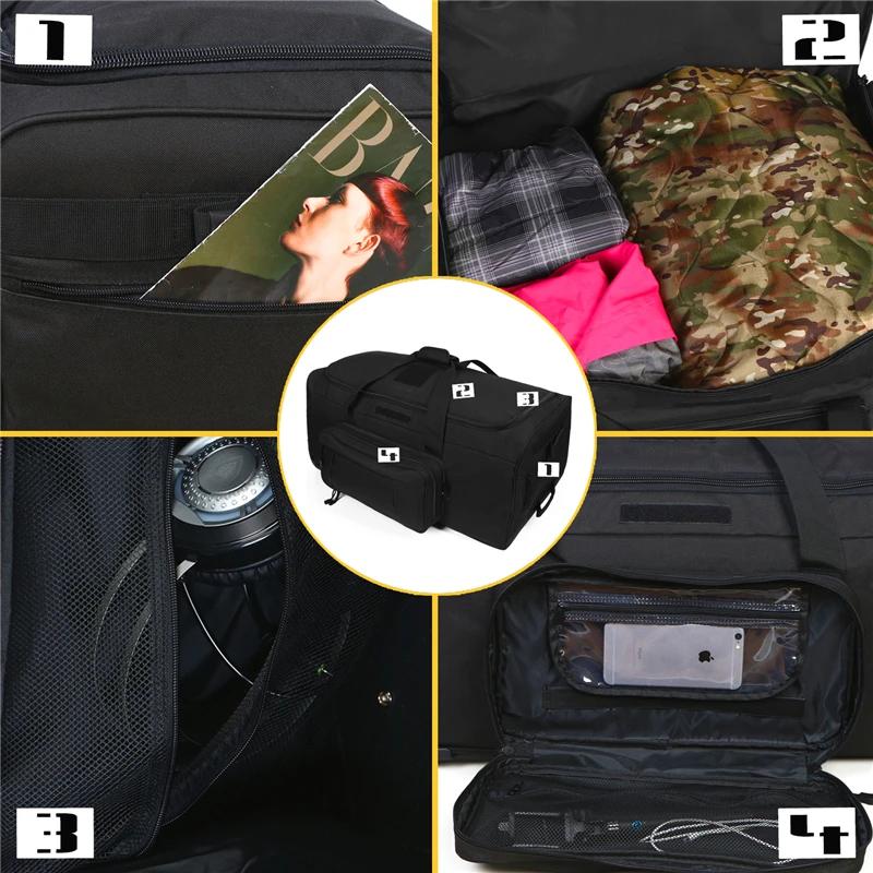 Sac polochon tactique de grande capacité 124l, bagages roulants pour Camping robuste, randonnée, val