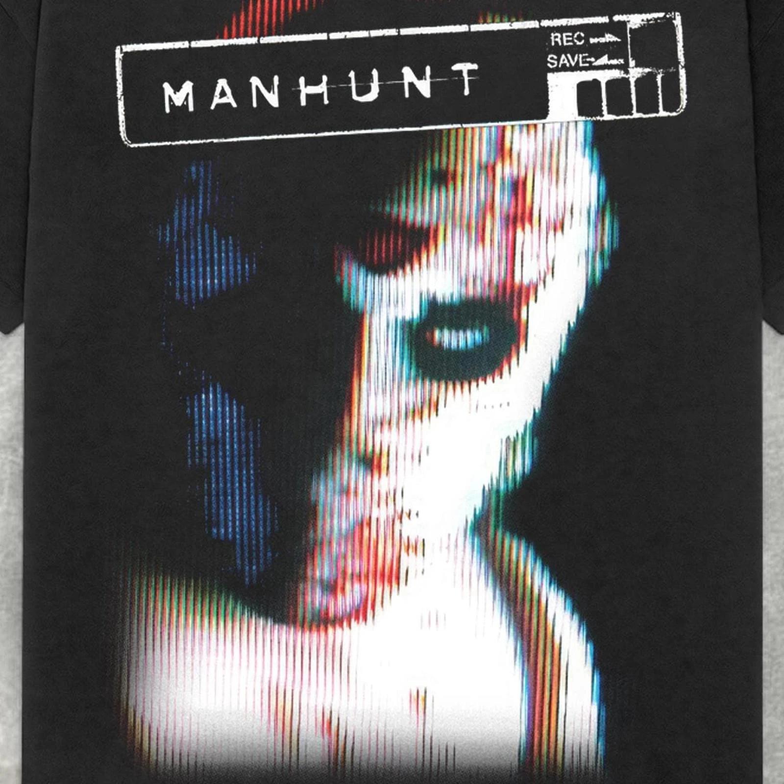 Manhunt Retro Y2K T-shirt American Street Wear pour hommes et femmes, haut ample et décontracté à co