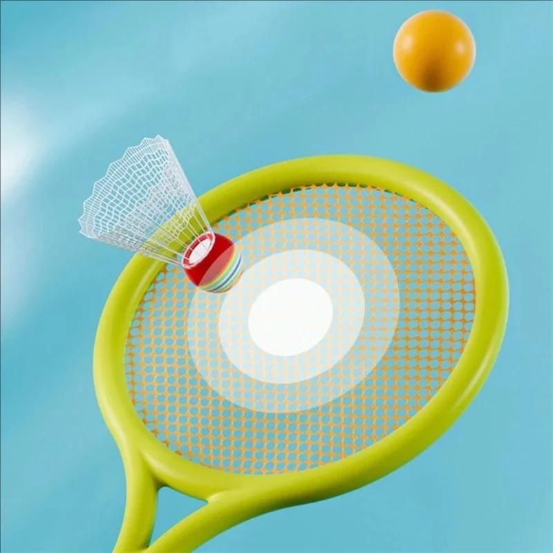 Raquette de tennis de badminton pour enfants, exercice, capacité de réaction, réversible, famille, e
