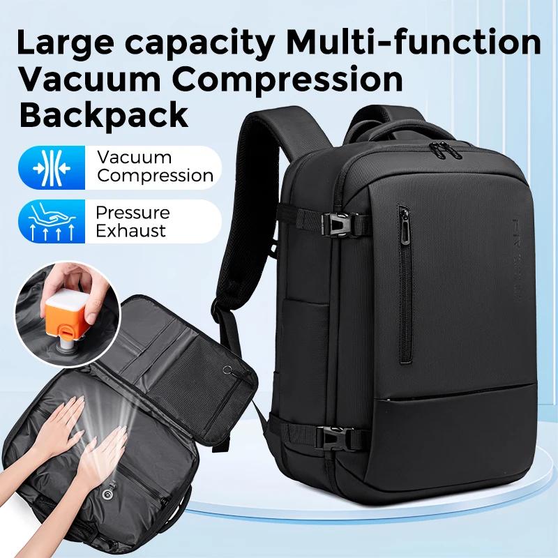 FENRUIEN peut comprimer le volume du sac à dos pour ordinateur portable de 17,3 pouces avec une poig