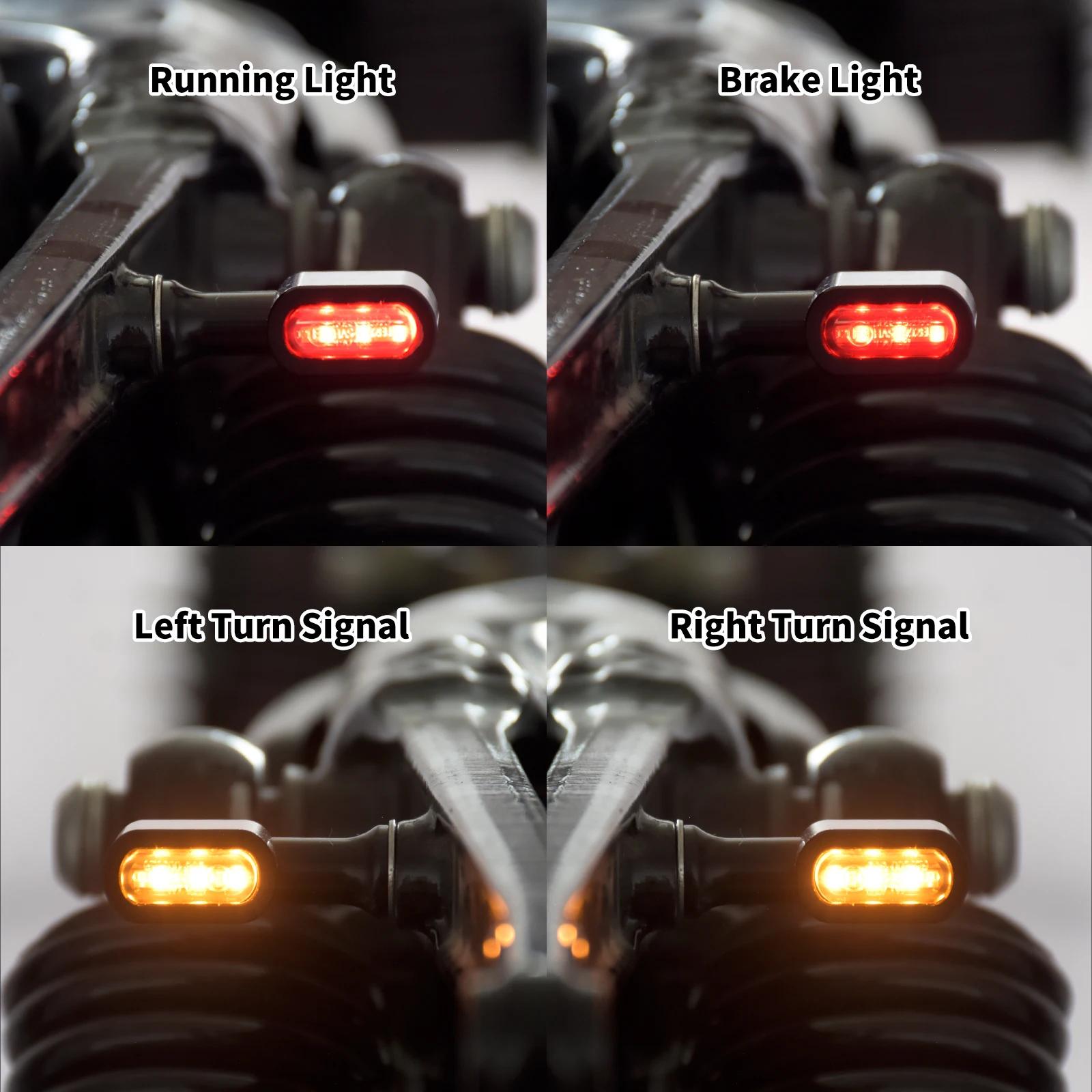 Mini clignotant arrière LED pour motos, 2 pièces, feu de freinage rouge pour Harley Softail Touring 