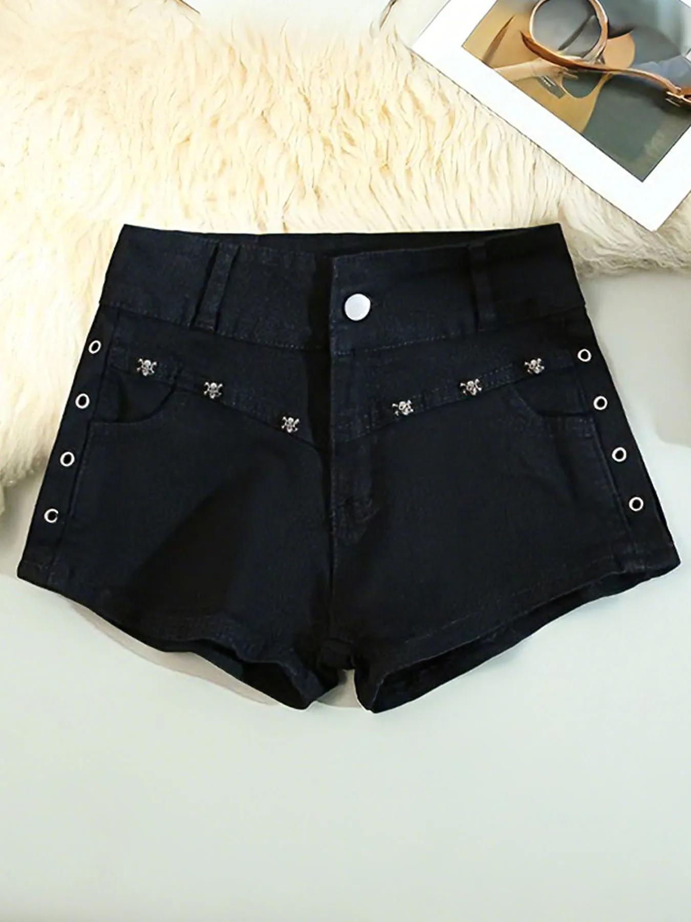 Shorts pour femmes, skinny, créatifs, à lacets, streetwear populaire, personnalité quotidienne, étud