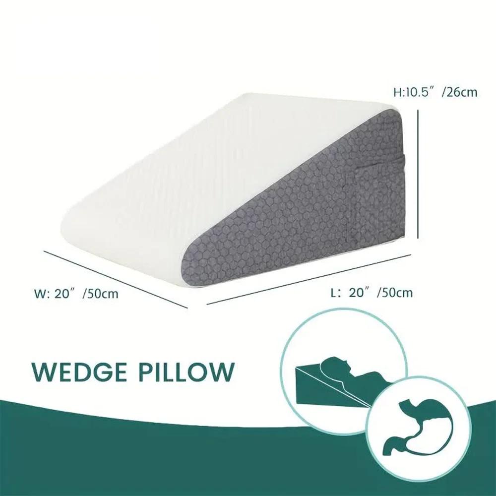 Oreiller compensé de lit pour dormir, dessus en mousse à mémoire de forme douce, cale d'oreiller tri