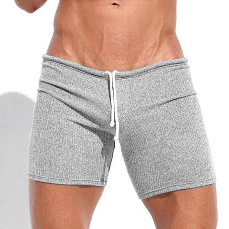 Short d'été pour hommes, décontracté, respirant, avec cordon de serrage, couleur unie, maillots de b