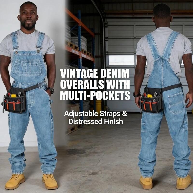 2026 Salopette en jean à bretelles pour homme, Rare Humans Jeans, élégante, confortable et tendance