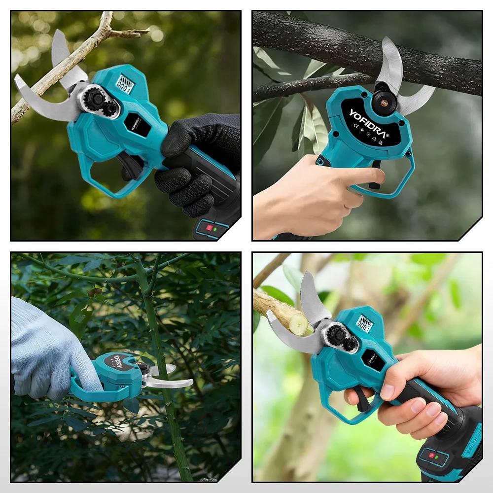 Sécateur électrique sans fil YOFIDRA 32 mm, 2 vitesses, ciseaux électriques pour branches, outil de 