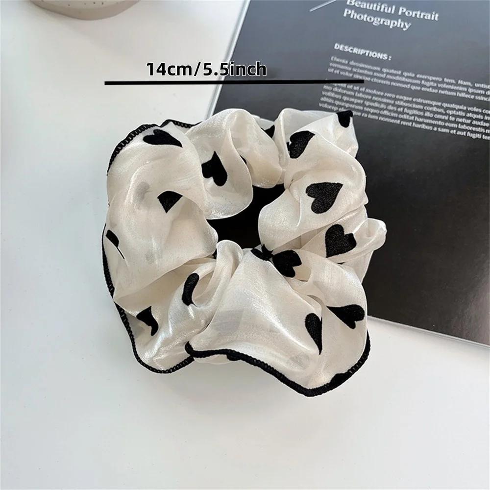 Chouchous en tissu doux minimaliste pour femmes, chouchous pour cheveux imprimés à pois floraux avec