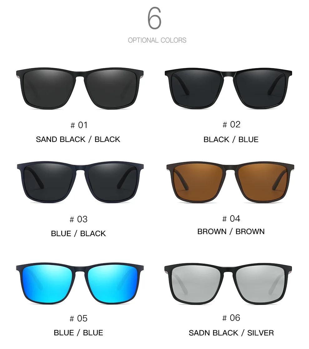 Lunettes de soleil de sport pour hommes, polarisées, confortables, carrées, légères, accessoire avec
