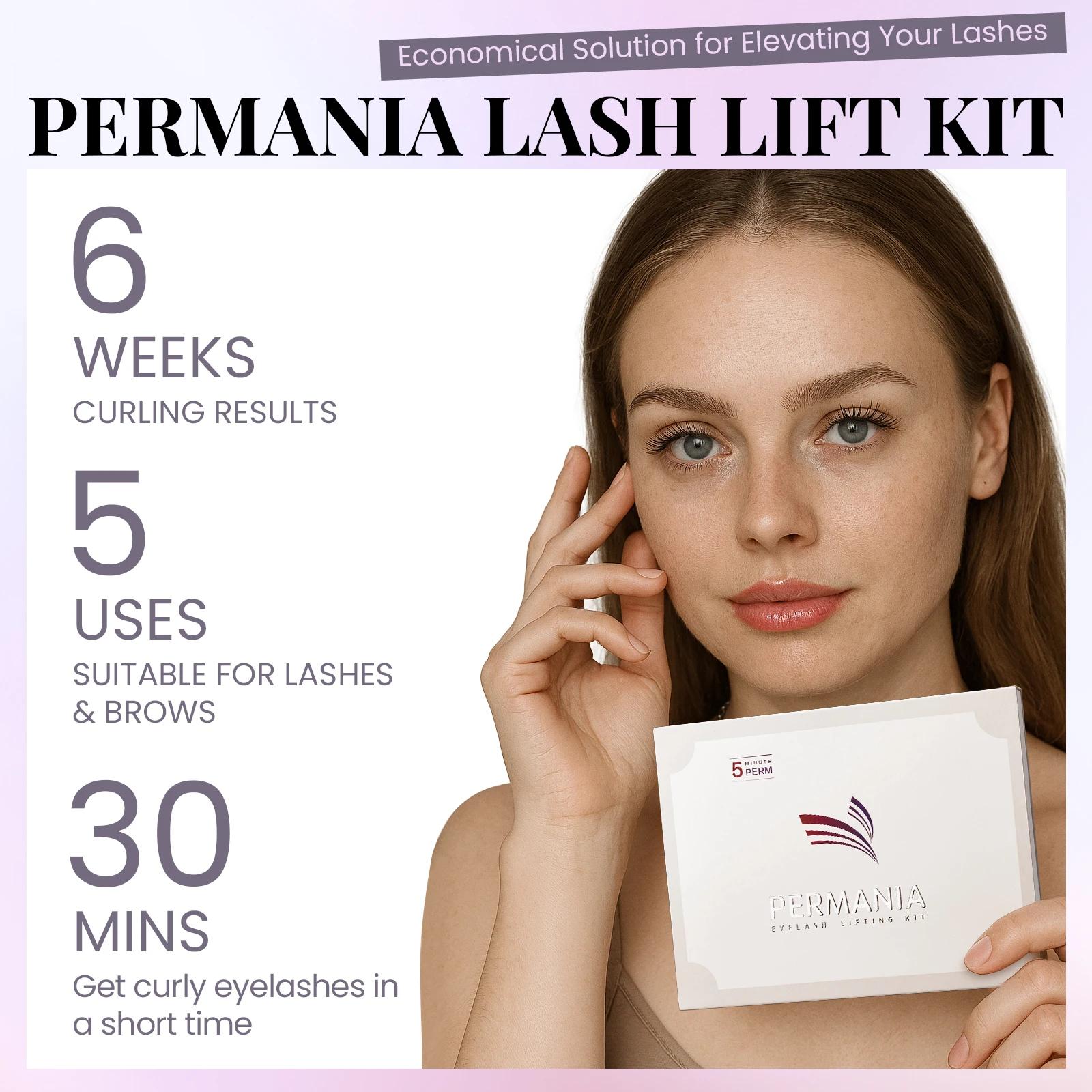 PERMANIA Kit de rehaussement des cils à effet longue durée 5-8 minutes, rehaussement rapide des cils