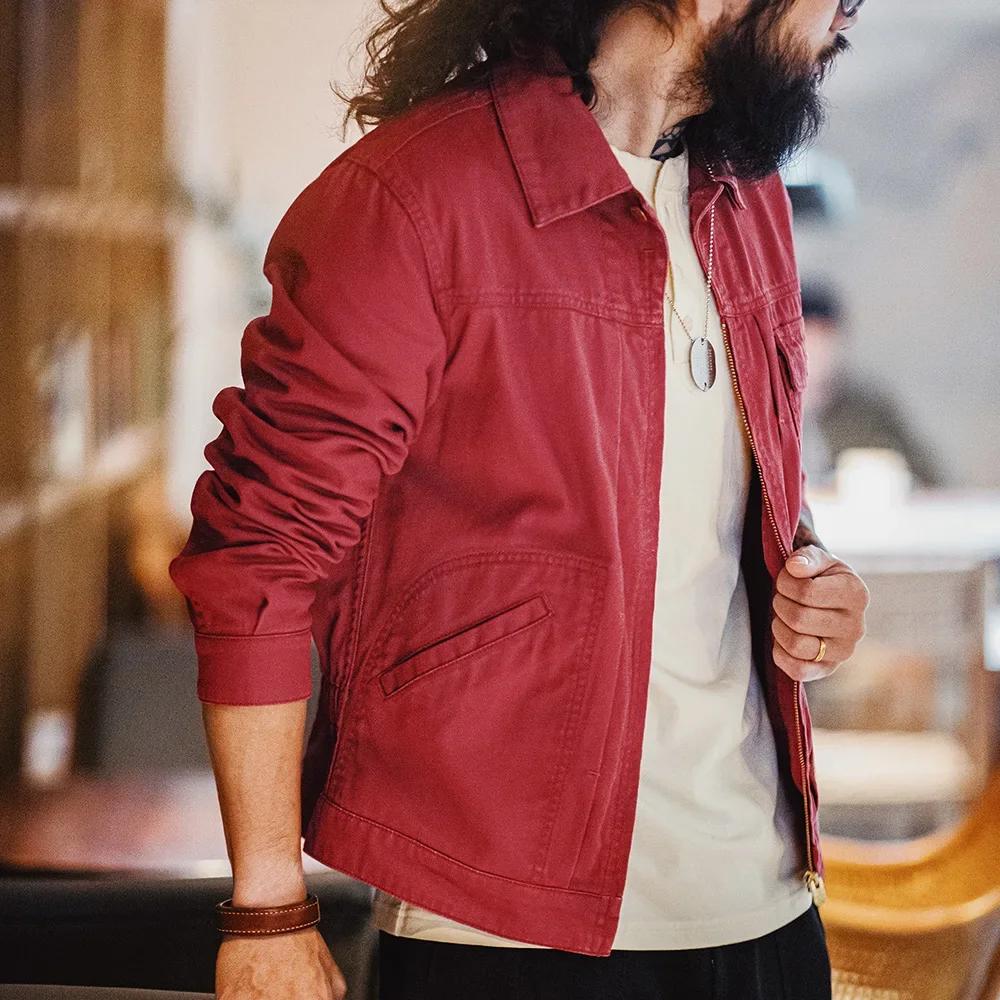 Maden nouvelle veste Vintage brodée 12MJZ lettre robuste rouge coupe ajustée toile revers manteau ho
