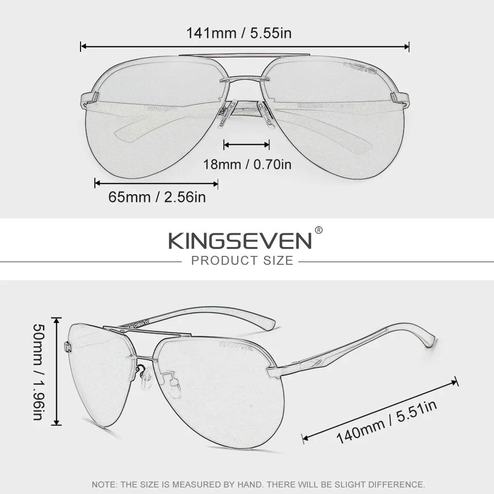 KINGSEVEN – lunettes de soleil polarisées sans monture en aluminium et magnésium, pour hommes/femmes