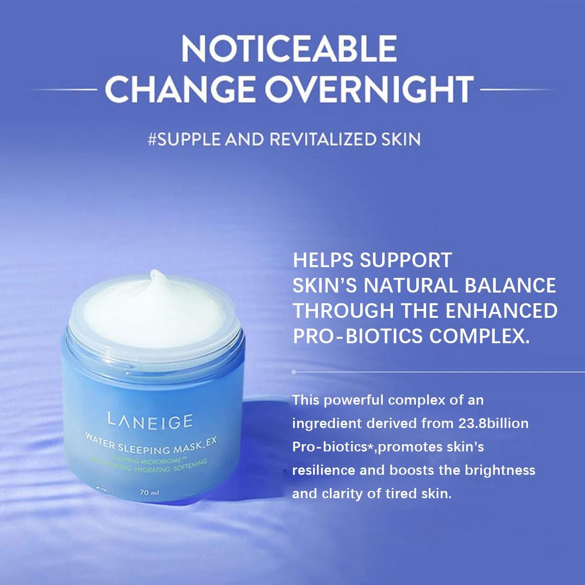 Masque de nuit hydratant LANEIGE 70ml, hydratation intense, soin de luxe, cosmétique coréen, K-Beaut