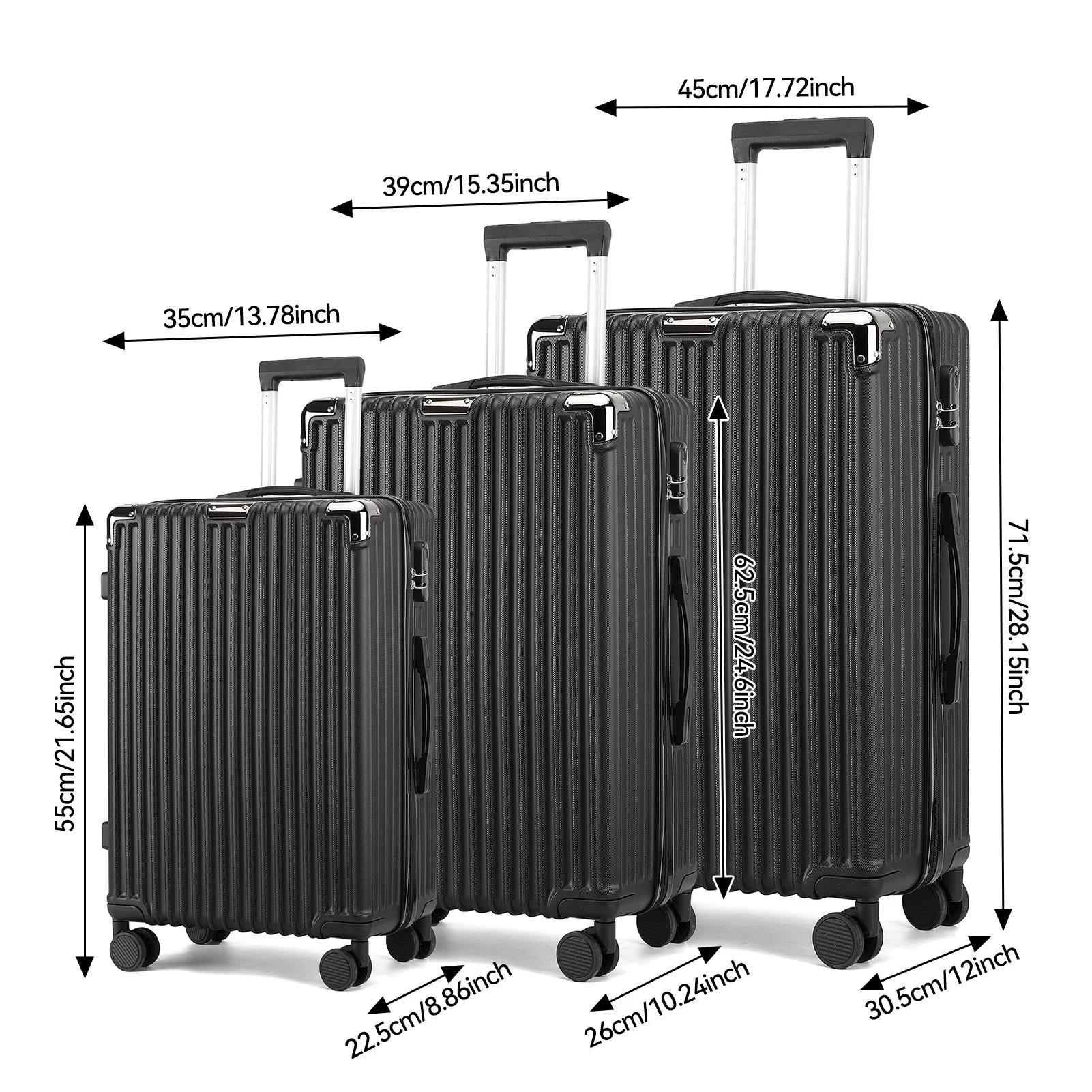 Ensemble de valises Anajqaqia 3 pièces, valise en ABS avec roulettes 360° °   Roues pivotantes et po