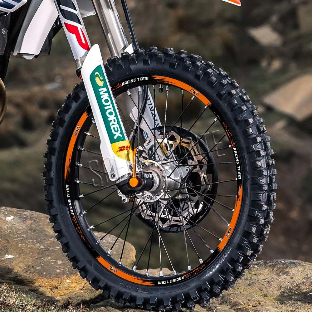 EXC – autocollants réfléchissants pour roues de moto, autocollants de jante, bande à rayures pour KT