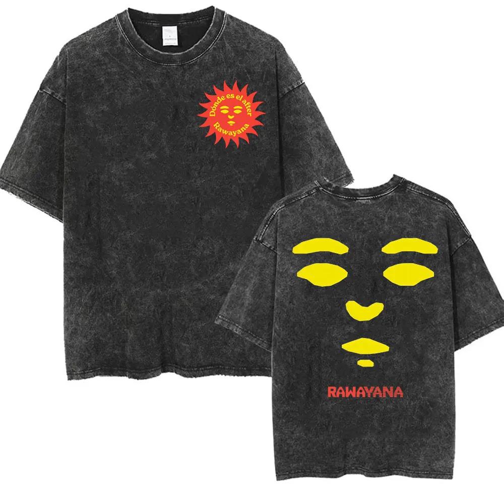 T-shirts Rawayana Donde Es El After 2026 Nouveau Album pour Hommes et Femmes, T-shirt Vintage Lavé à
