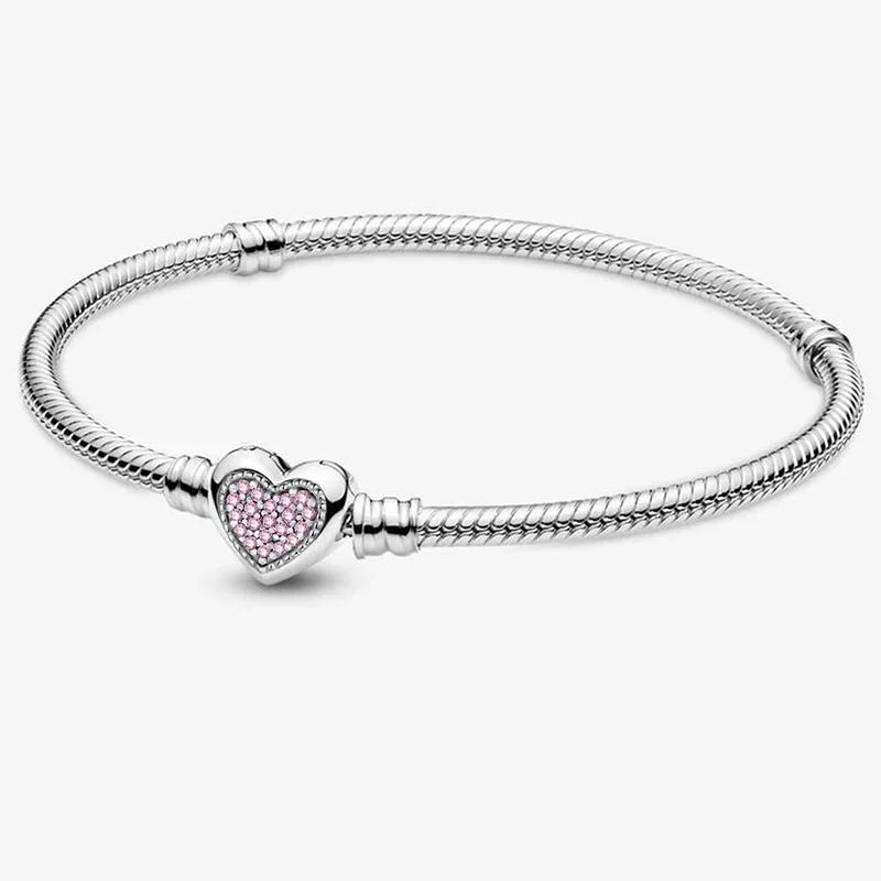 Bracelet en argent sterling 925 personnalisé, simple, en forme de cœur, à griffes, pour la fabricati