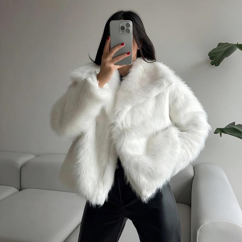 MUJER manteau en fausse fourrure pelucheuse veste femme 2025 femme automne hiver nouveau dans les vê
