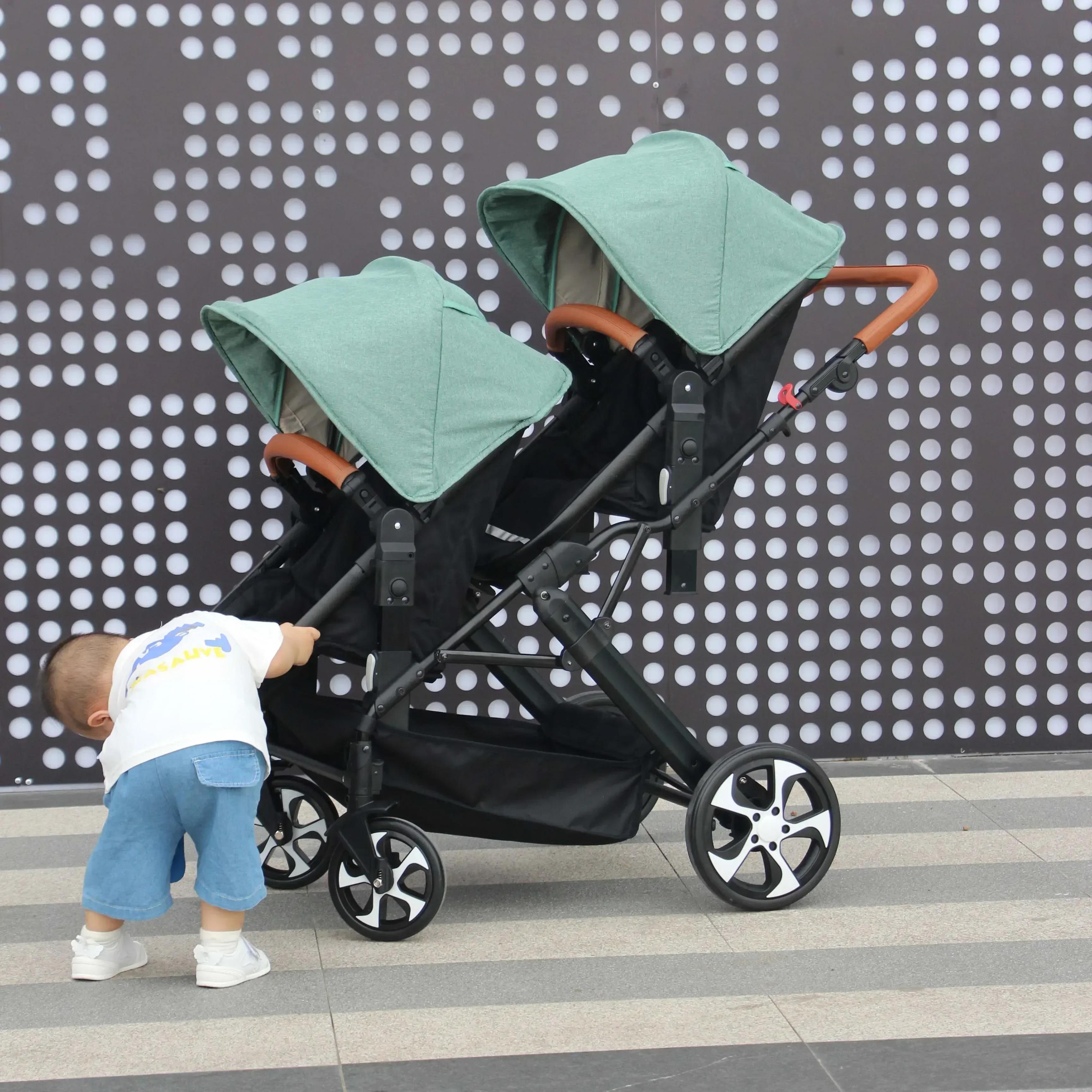 2025 NOUVEAU Poussette double 3 en 1 avec siège auto chariot landau Double Poussette pour deux enfan