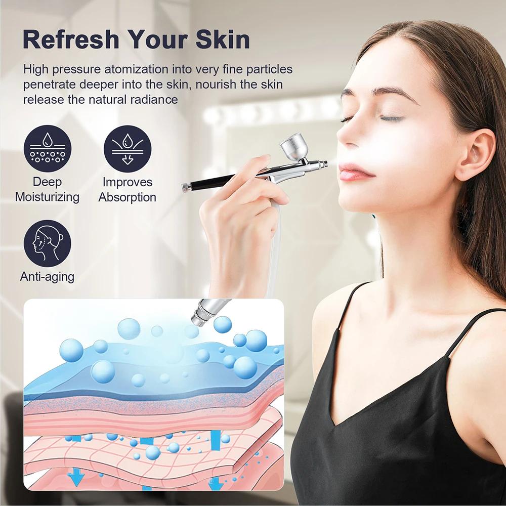 Machine portative d'épluchage du visage de Microdermabrasion de diamant hydratant aérographe Exfolia