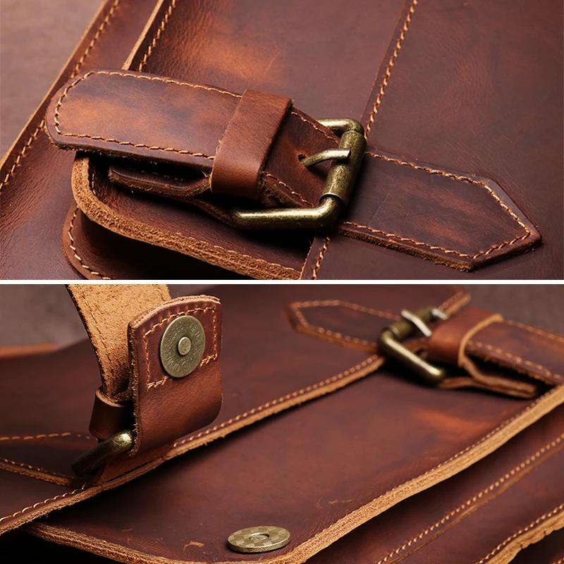 GURO-Sacs de messager rétro en cuir véritable pour hommes et femmes, sac initié, cuir de vachette na