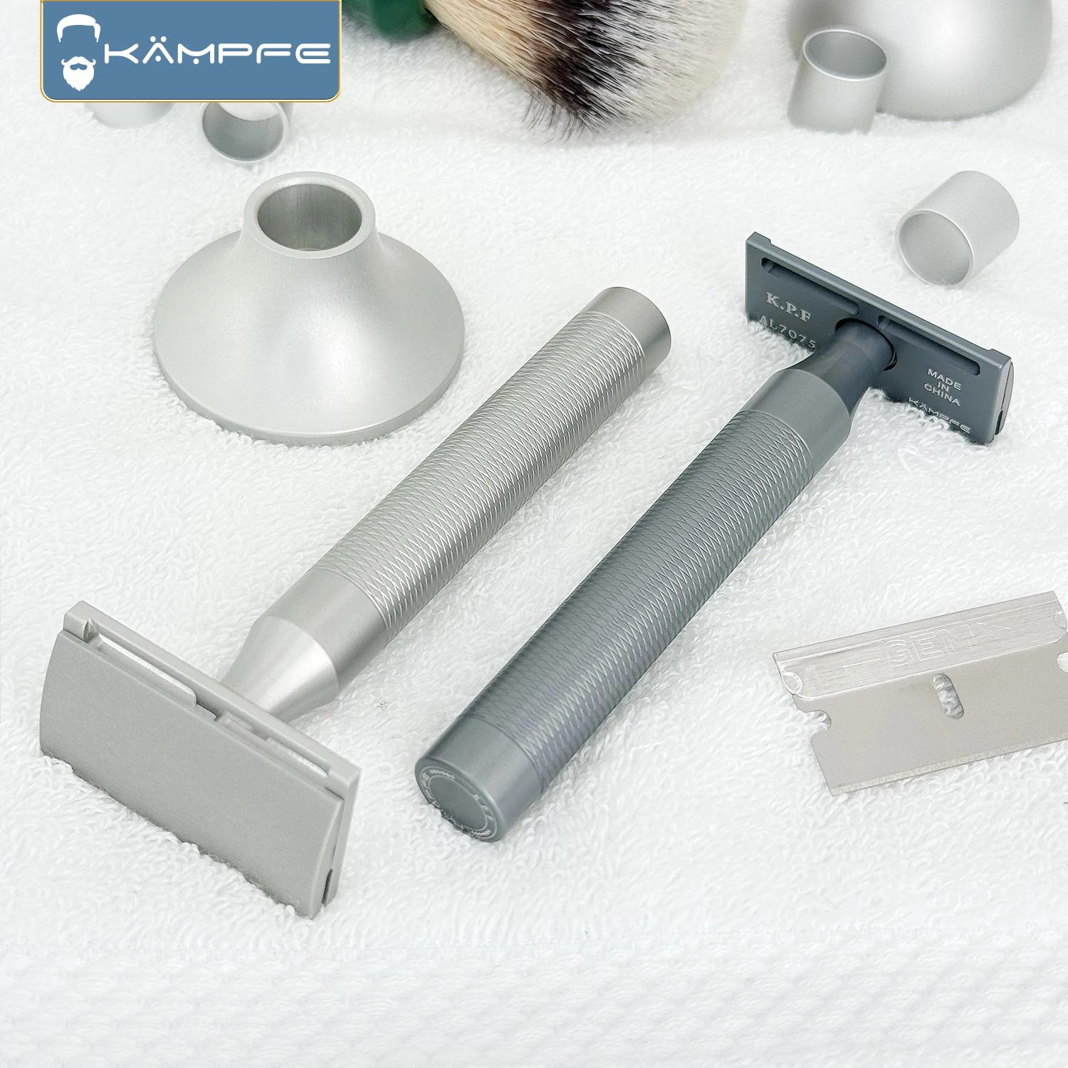 Rasoir de sécurité KAMPFE CNC en alliage d'aluminium usiné avec précision, rasoir agressif simple fa