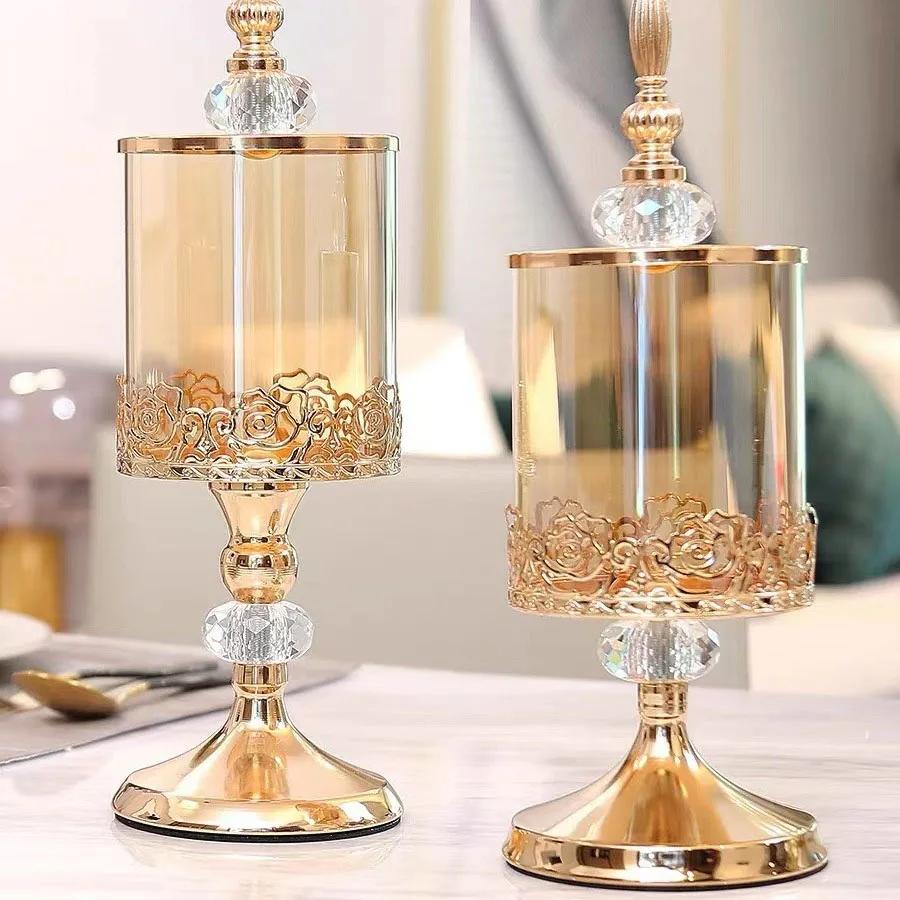 Pot de rangement en verre cristal de luxe léger avec couvercle, style européen et américain, pour ta