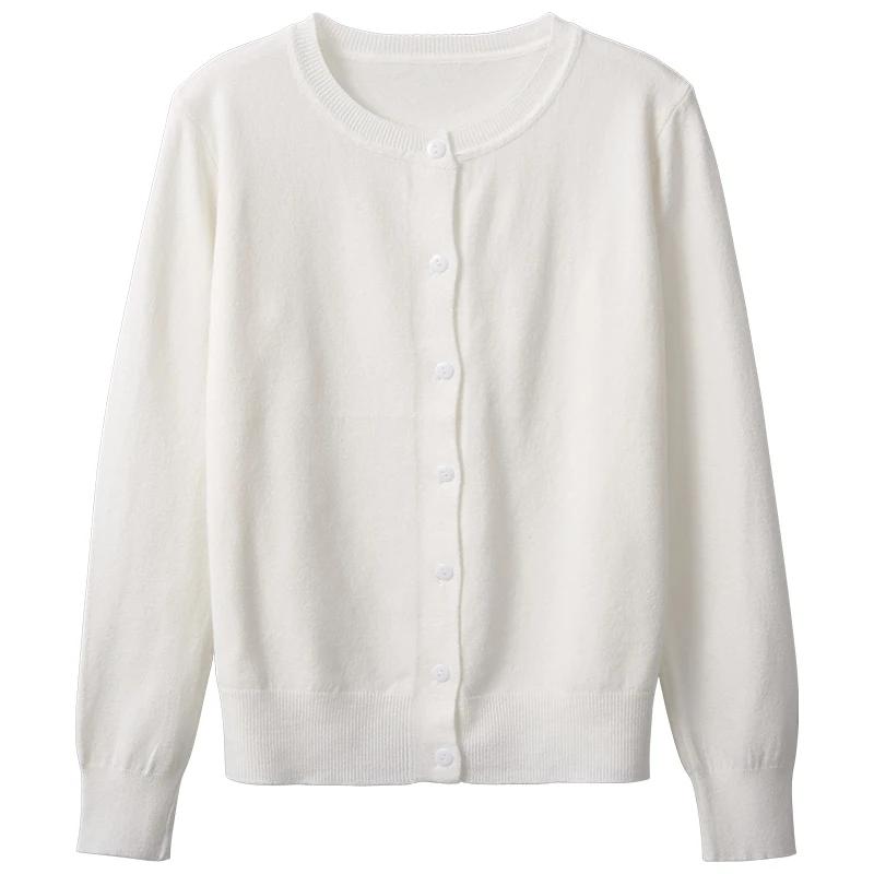 Cardigan en tricot pour femme AOSSVIAO, collection Printemps 2026, col rond, décontracté, couleur un