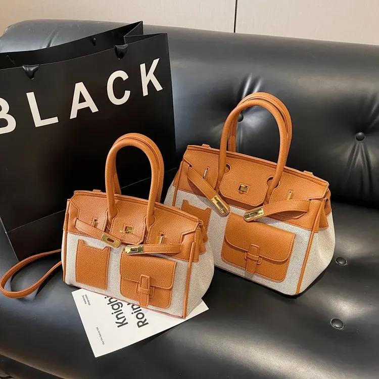Sac fourre-tout de luxe texturé pour femme, nouvelle collection 2026, en cuir patchwork avec décorat