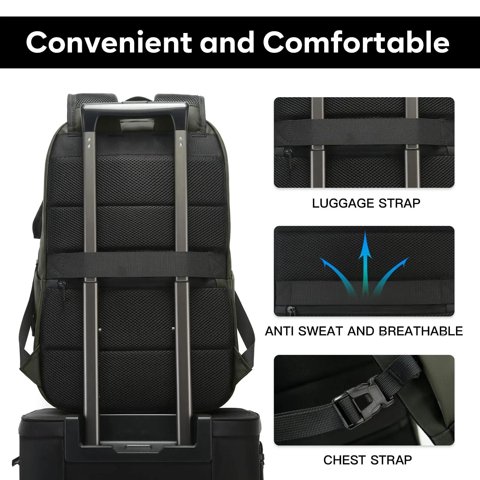 BANGE Carry On Sacs à dos légers pour ordinateur portable de 15,6 pouces pour hommes, pour les voyag