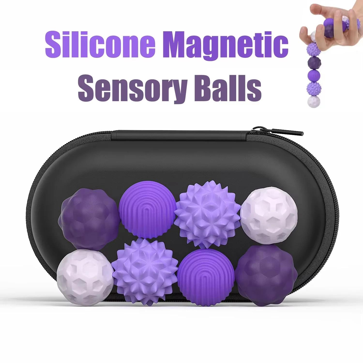 Boules sensorielles magnétiques en Silicone, balles d'inquiétude, autisme, apaisant, jouet Fidget po