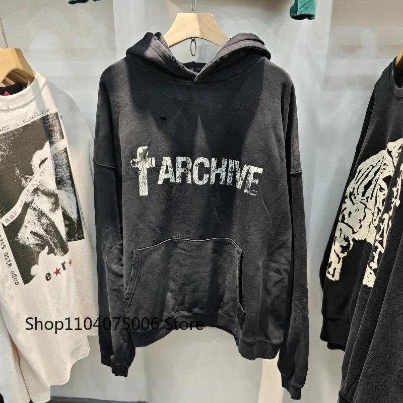 Sweat-shirt à capuche en détresse pour hommes, ample, décontracté, vêtements de sport, pull, Streetw