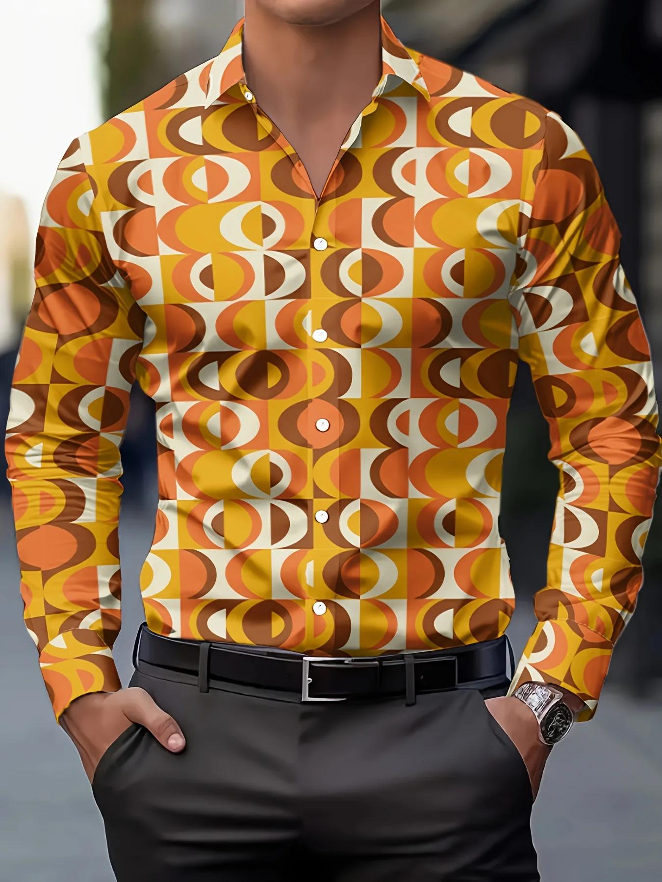 Chemise de soirée disco des années 70 pour hommes des fêtes à thème des années 70 – Chemisier bouton