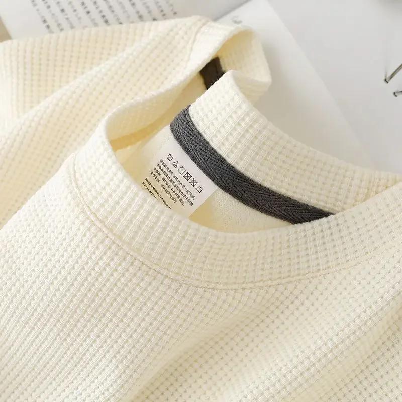 M-5XL hommes nouvel été gaufré col rond manches courtes T-Shirt confortable léger respirant haut à m