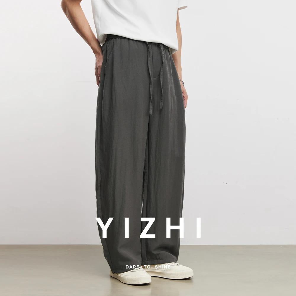 Pantalon large en lin et lyocell pour homme, style scimitar, nouvelle collection printemps-automne 2