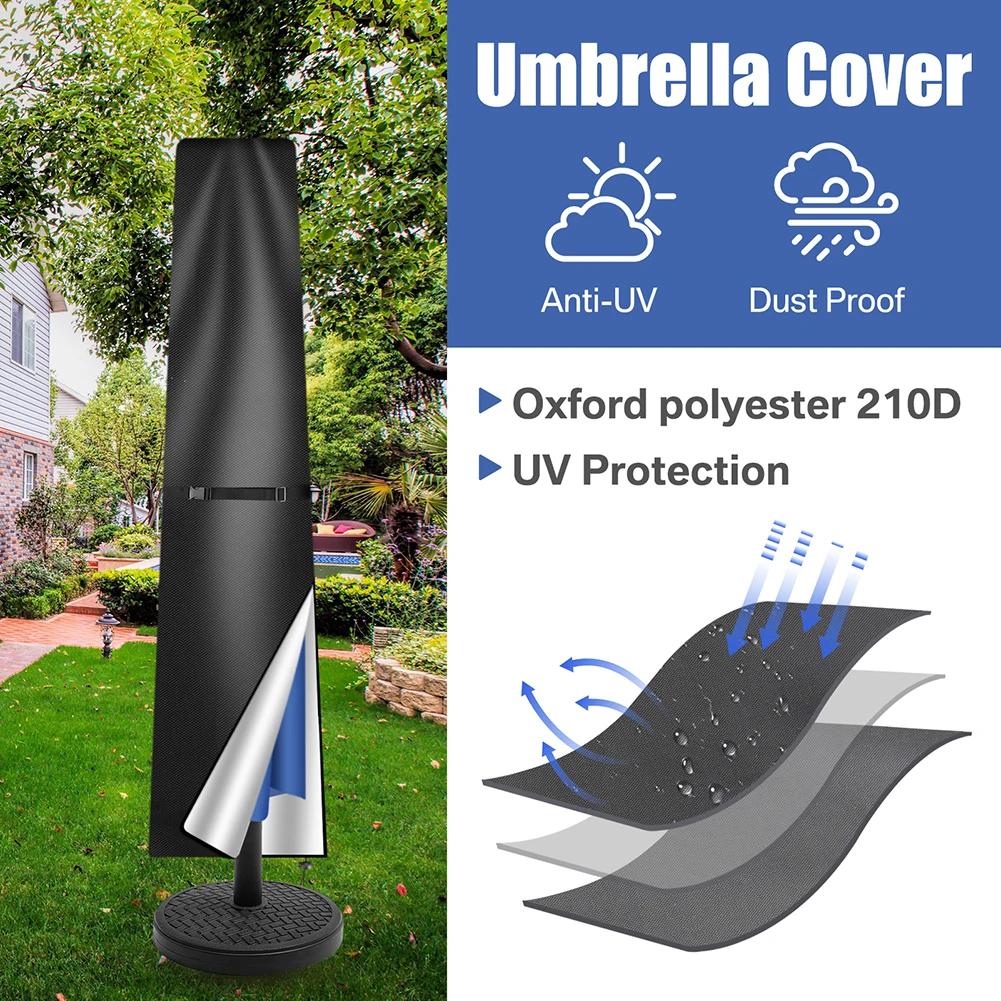Housse de Parasol droite, housse de protection imperméable avec fermeture éclair sur poteau télescop