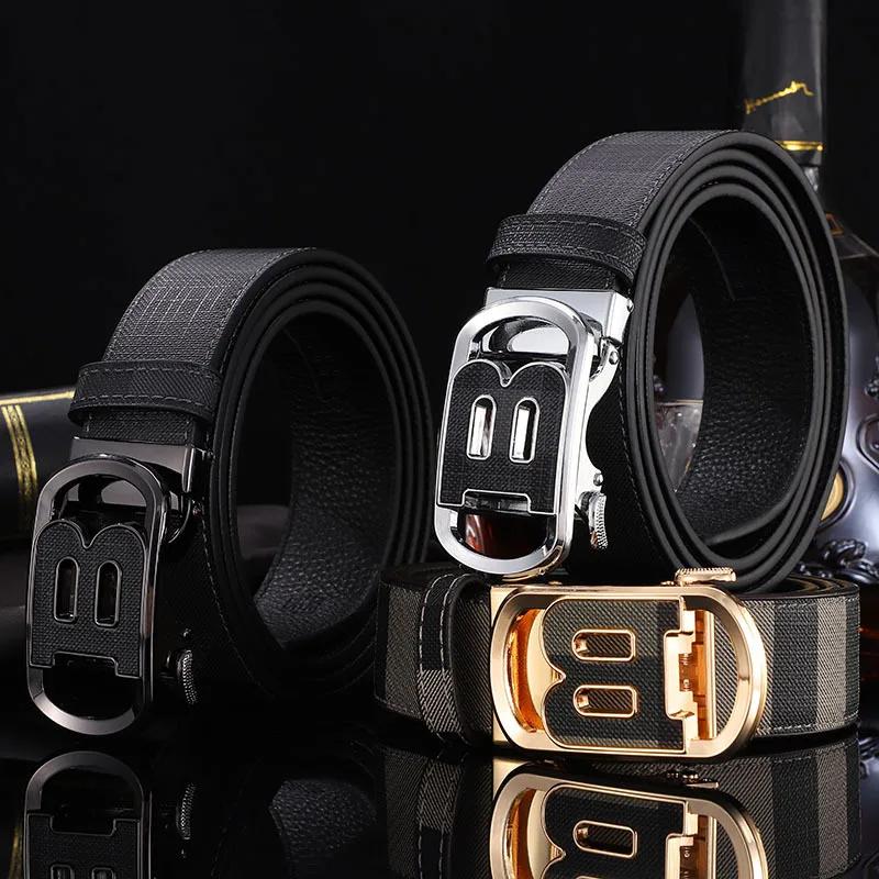 2025 haute qualité hommes ceinture concepteur en cuir véritable ceintures mâle métal automatique bou