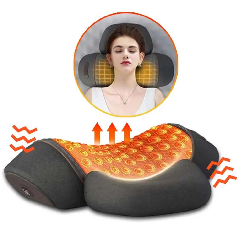 Oreiller électrique de Massage du cou, masseur de cou à vibrations chauffantes, Traction cervicale d